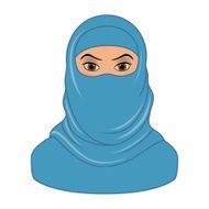 Religious Arabic Muslim Woman isolated on white background N2