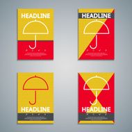 Set of vector brochures with umbrella symbol