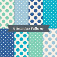 Set of Holiday Seamless Patterns with Polka Dot