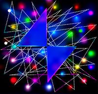 abstract background with two triangles and the neon glow