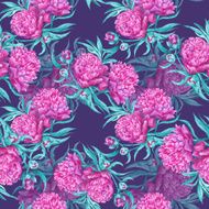 Dark Watercolor Peony Pattern