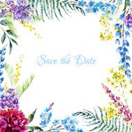 Watercolor floral frame N17