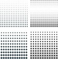 solid dark geometric halftones set