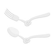 Spoon tied knot Fork with node