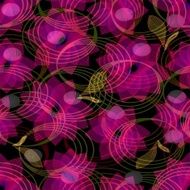 Dark background with red outline flower motif and lights