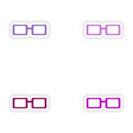 assembly realistic sticker design on paper eyewear