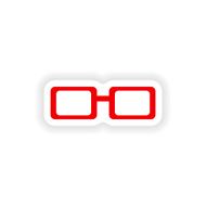 icon sticker realistic design on paper spectacles
