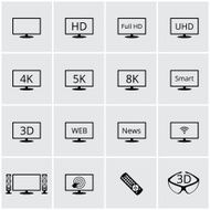 Vector TV icons set