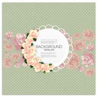 Invitation card with place for text and pink flowers over