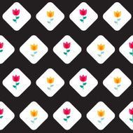 Paper Trendy Flat Flower Seamless Pattern Vector Illustration N3