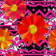 Seamless pattern with watercolor flowers N6