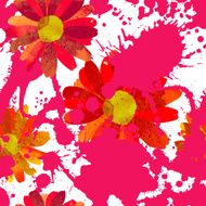 Seamless pattern with watercolor flowers N8