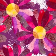 Seamless pattern with watercolor flowers N11