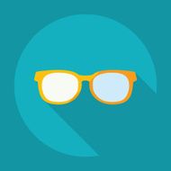 Flat modern design with shadow glasses