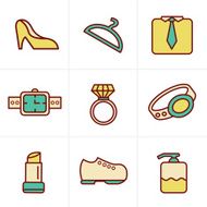 Icons Style Fashion Set Vector Design