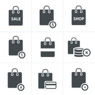 Shopping bag icons on white background Vector illustration
