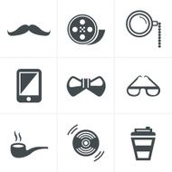 Hipster retro vintage elements modern icon set