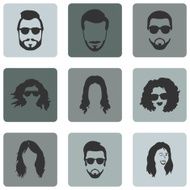 Vector Set of Hairstyles Icons N2