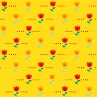 Paper Trendy Flat Flower Seamless Pattern Vector Illustration N13