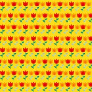 Paper Trendy Flat Flower Seamless Pattern Vector Illustration N14