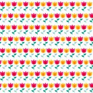 Paper Trendy Flat Flower Seamless Pattern Vector Illustration N15