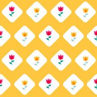 Paper Trendy Flat Flower Seamless Pattern Vector Illustration N17