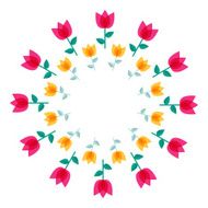 Abstract Colorful Background with Flowers Vector Illustration