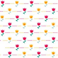 Paper Trendy Flat Flower Seamless Pattern Vector Illustration N19