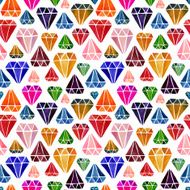 Seamless Pattern with Watercolor Hand Drawn Diamonds
