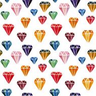 Colorful Seamless Pattern with Watercolor Hand Drawn Diamonds
