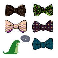 set of beautiful bows with different patterns