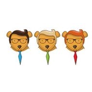 Illustration set hipster bear Vector