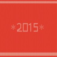 New year greeting card with knitted texture Vector