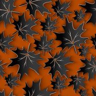 Vector Black Leaves 3d Seamless Pattern Background