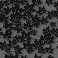 Vector Black Leaves 3d Seamless Pattern Background N2