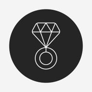 diamond ring line icon N18