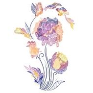 Elegant Vector Vignette with Sketch Flowers