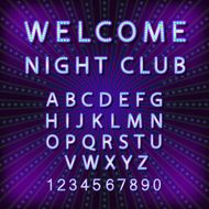 Vector set Retro neon sign vintage billboard bright signboard light N9
