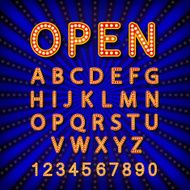 Vector set Retro neon sign vintage billboard bright signboard light N11