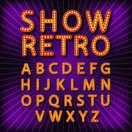 Vector set Retro neon sign vintage billboard bright signboard