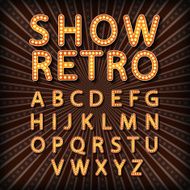 Vector set Retro neon sign vintage billboard bright signboard N3