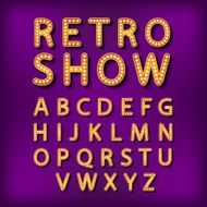 Vector set Retro neon sign vintage billboard bright signboard N7