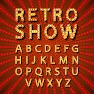 Vector set Retro neon sign vintage billboard bright signboard N8