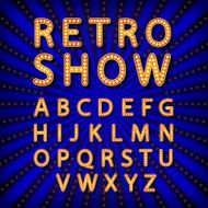 Vector set Retro neon sign vintage billboard bright signboard N9