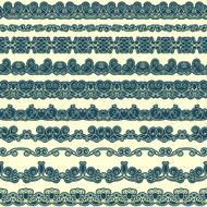 Set of seamless borders in retro style
