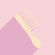 Flat with shadow icon and mobile application hair brush N2