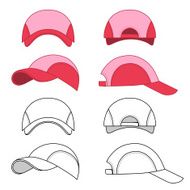 Baseball tennis cap outlined template N2