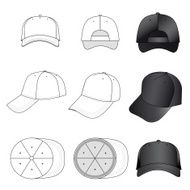 Baseball tennis cap outlined template N3