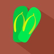 Vector illustration long shadow flat icon of flip flops
