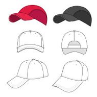 Baseball tennis cap outlined template N5